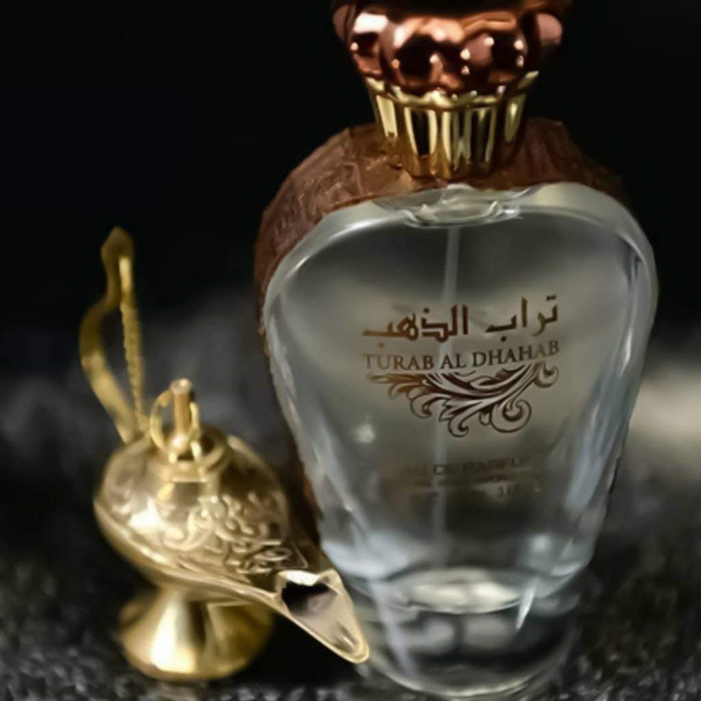 Ard Al Zaafaran Turab Al Dhahab EDP back view with ingredient details