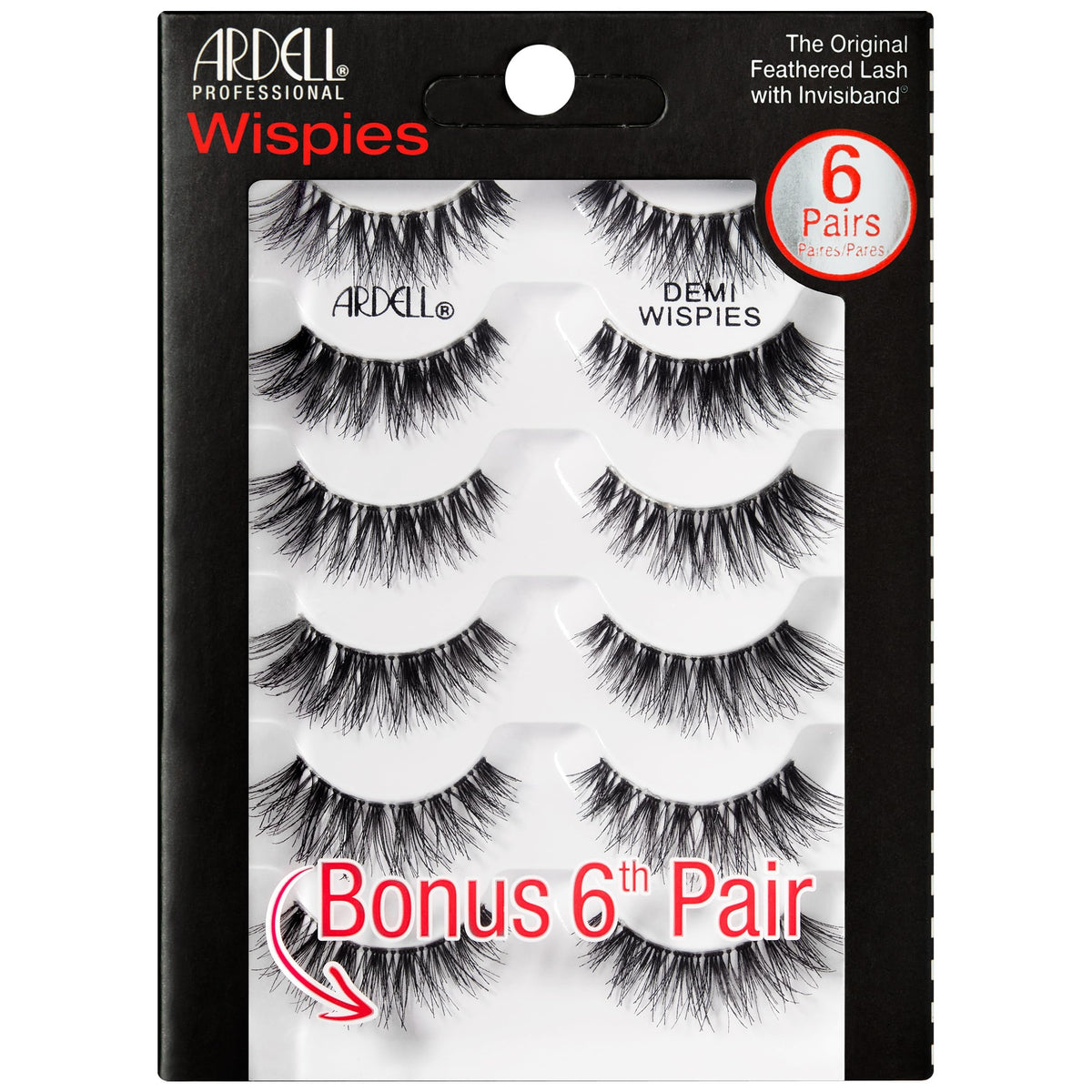 Ardell Demi Wispies Eyelashes Multipack front view with 5 pairs