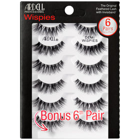 Ardell Demi Wispies Eyelashes Multipack front view with 5 pairs