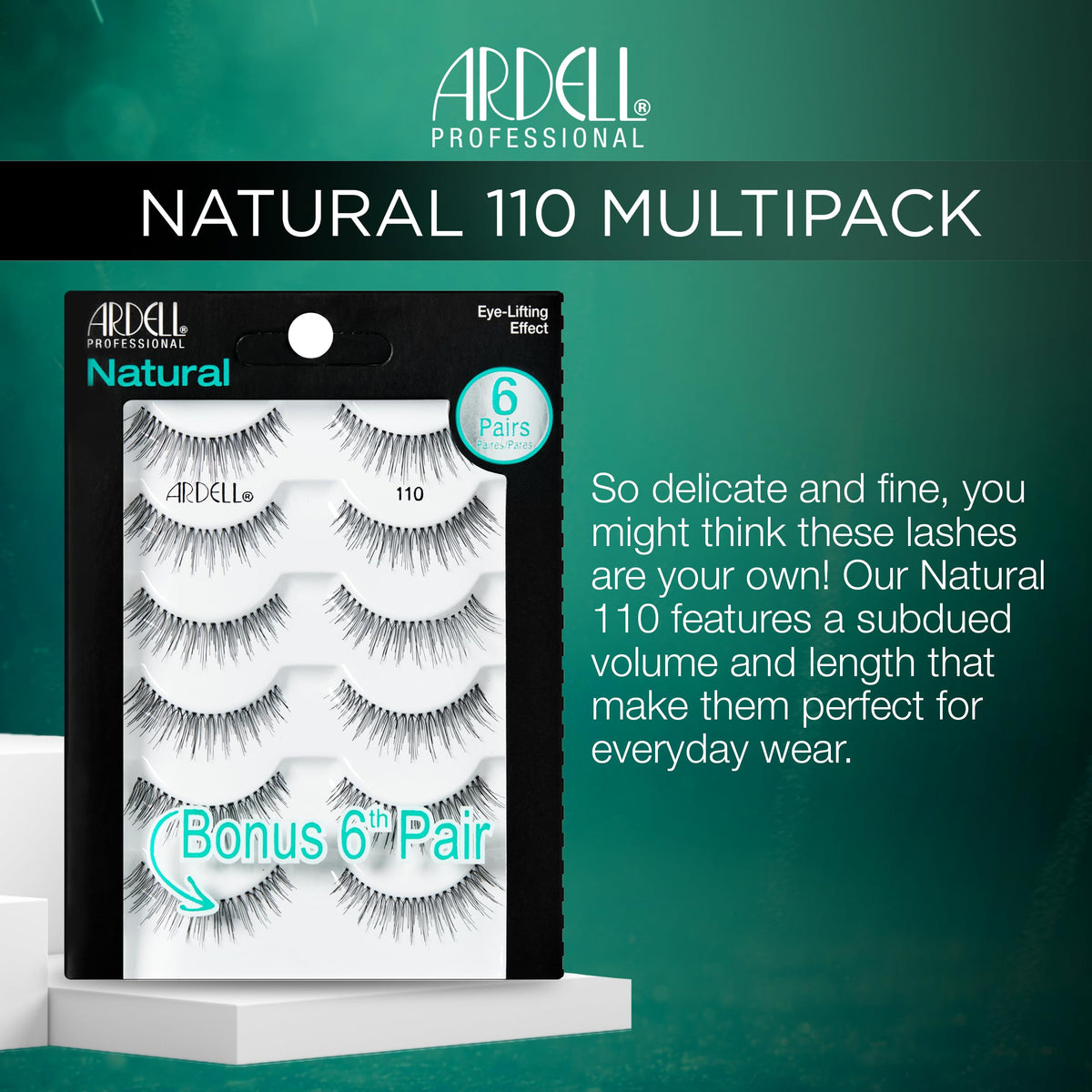 Ardell False Eyelashes Natural 110 Black close-up of individual lashes