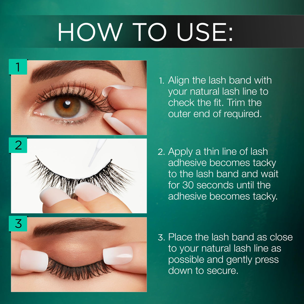 Ardell False Eyelashes Natural 110 Black in use on model's eyes