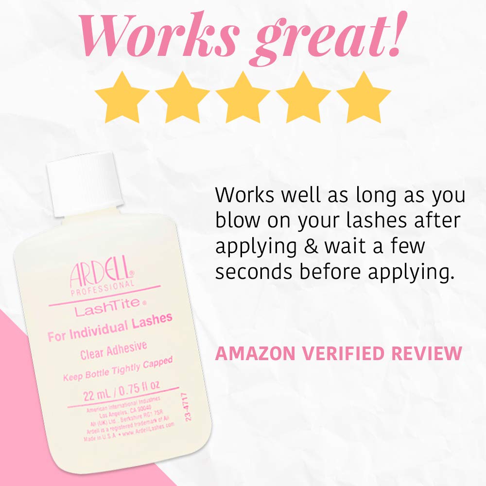 Ardell LashTite Lash Adhesive application on lashes