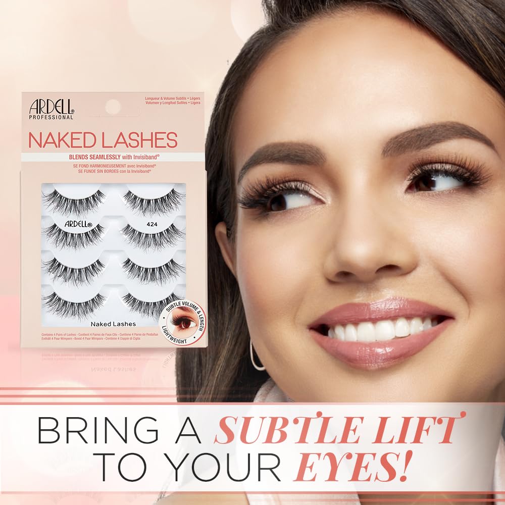 Ardell Naked Lashes 424 on model showcasing natural look