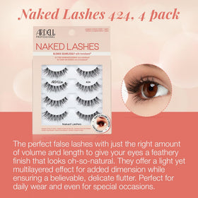 Ardell Naked Lashes 424 side view of false eyelashes