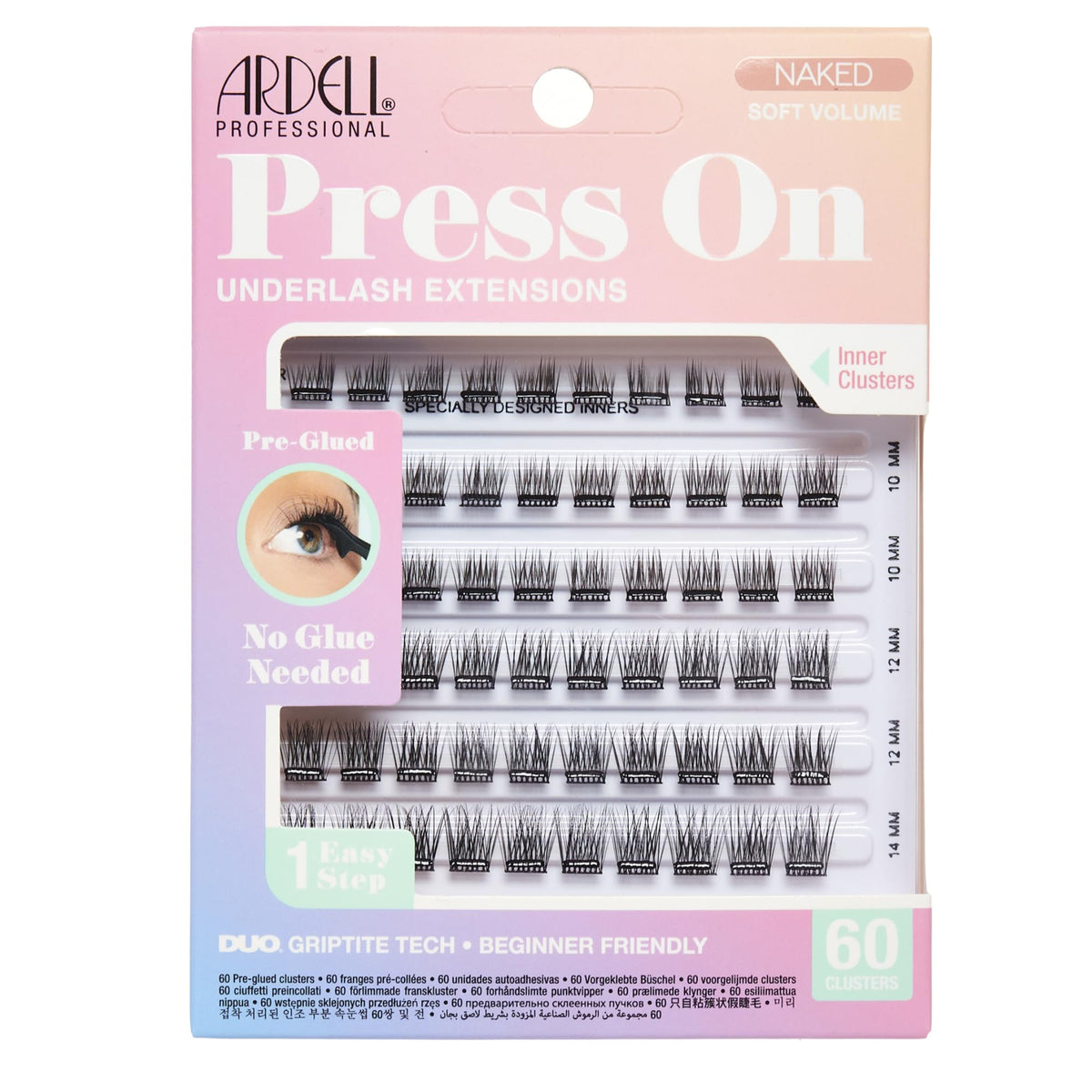 Ardell Press On Lashes Naked Soft Volume 60 clusters front view