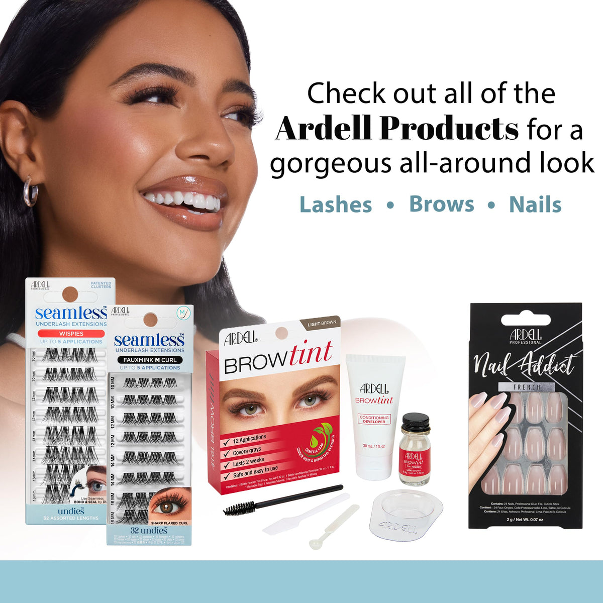 Ardell Underlash Lash Extensions Kit contents displayed on a flat surface
