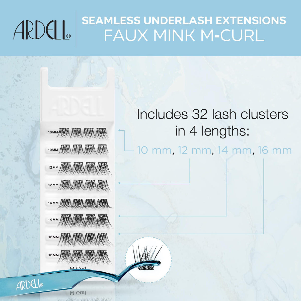 Ardell Underlash Lash Extensions Kit open showing individual lash clusters
