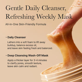 ARENCIA Calendula Rice Mochi Cleanser on a bathroom shelf
