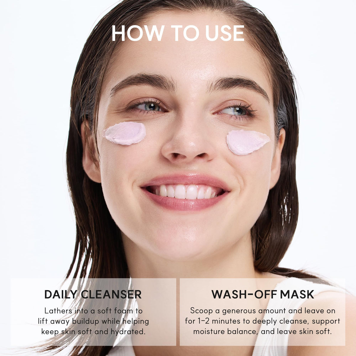 ARENCIA Fresh Lavender Rice Mochi Face Cleanser in use