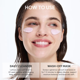 ARENCIA Fresh Lavender Rice Mochi Face Cleanser in use