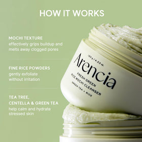 ARENCIA Korean Rice Mochi Face Cleanser with rice and green tea ingredients