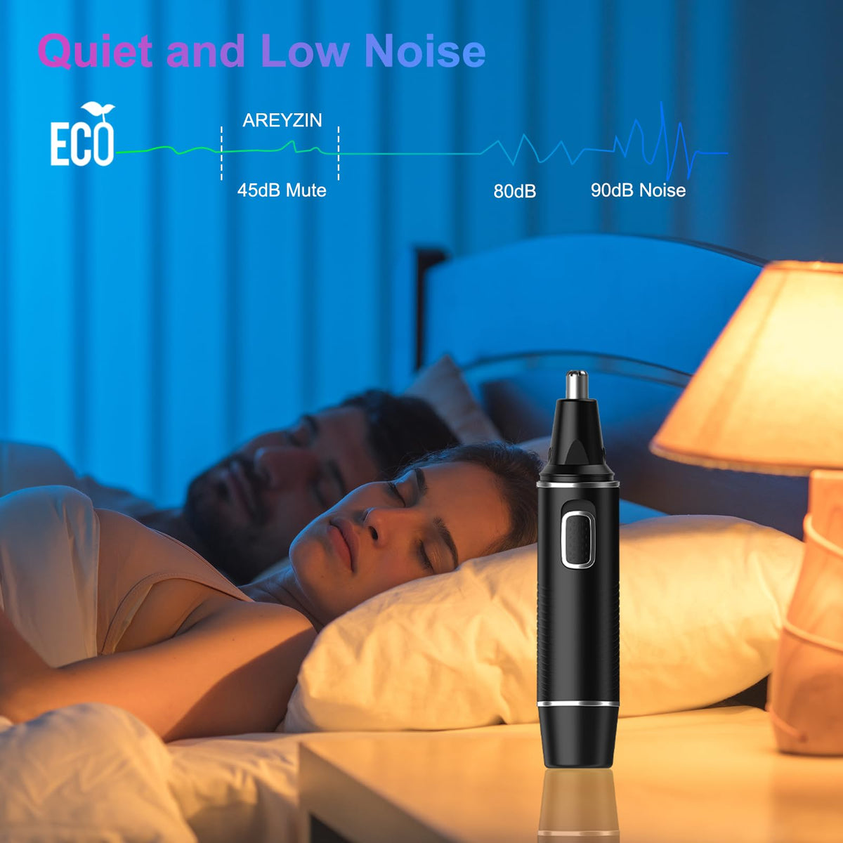 AREYZIN Nose Hair Trimmer in use on facial hair