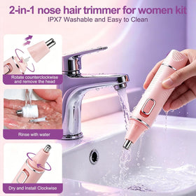 AREYZIN Nose Hair Trimmer showing waterproof feature