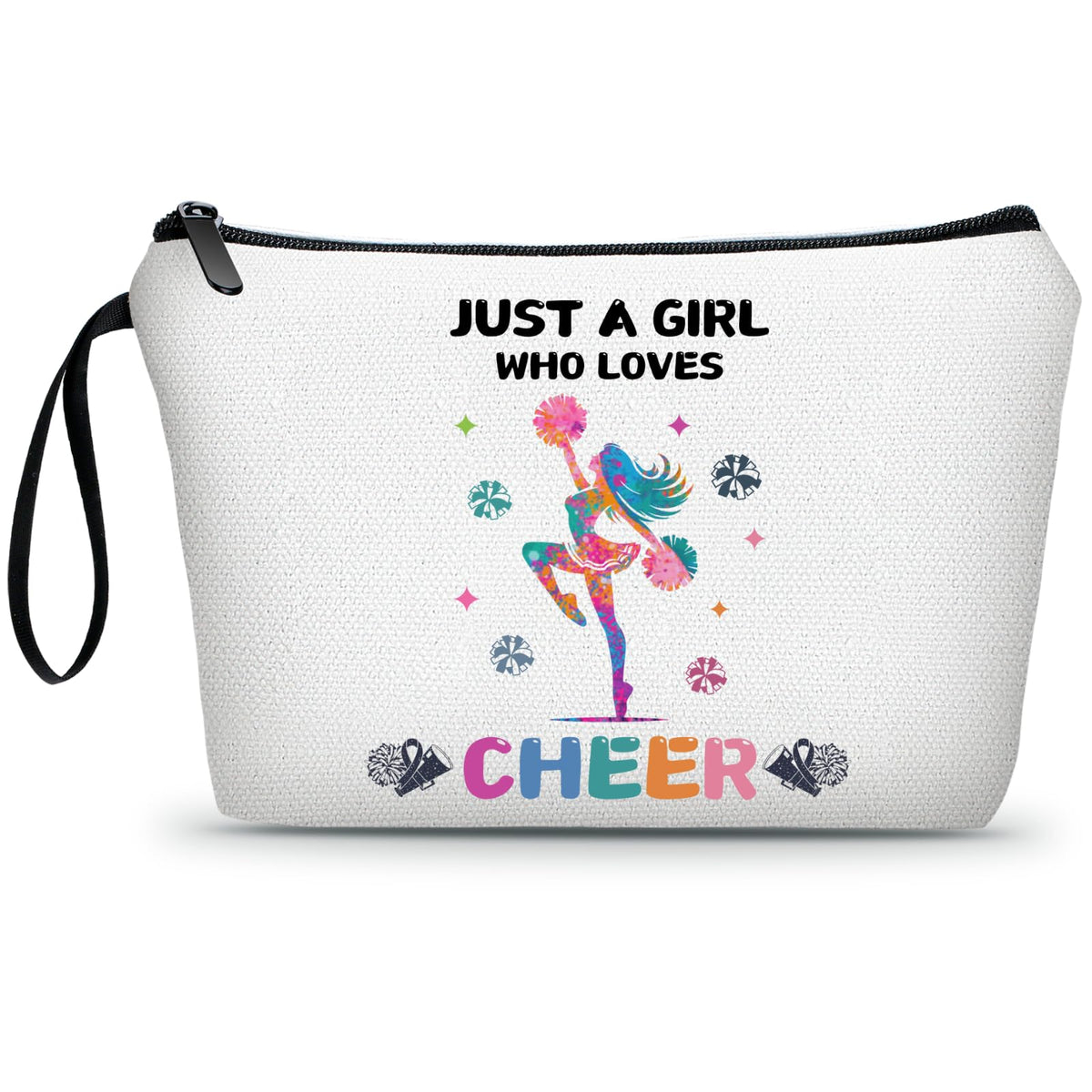 ARIOSEY Cheerleader Makeup Bag Pouch front view with printed design