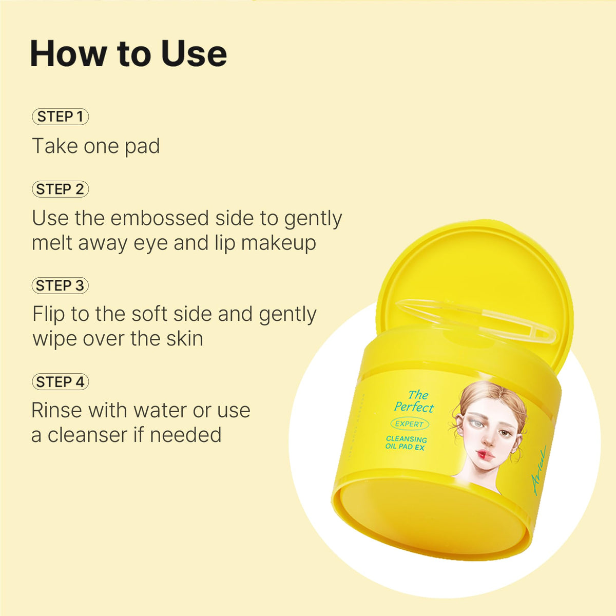 Ariul Cleansing Oil Pads with a soothing plant extract background
