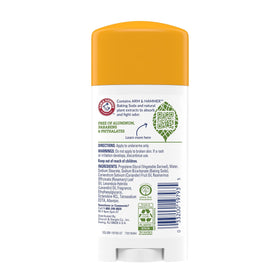 Arm & Hammer Essentials Deodorant side view, showing ingredients list