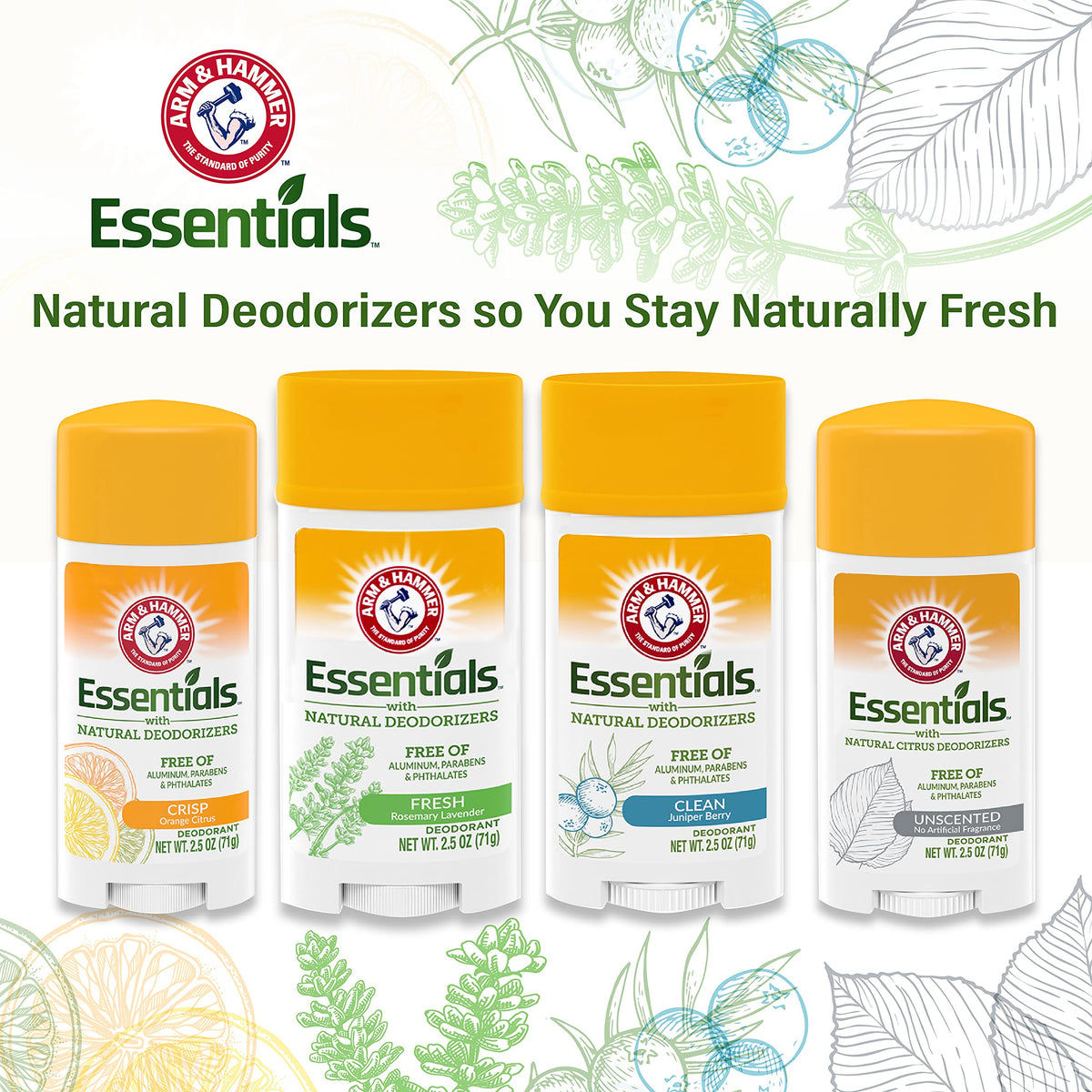 Arm & Hammer Essentials Natural Deodorant travel-friendly packaging