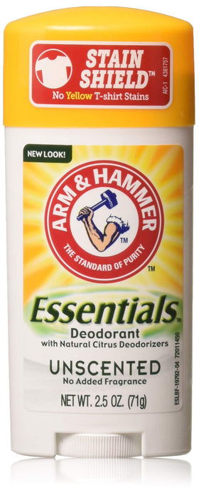 Arm & Hammer Essentials Natural Deodorant Unscented 2.50 oz front view