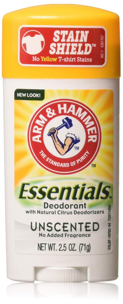 Arm & Hammer Essentials Natural Deodorant Unscented 2.50 oz front view