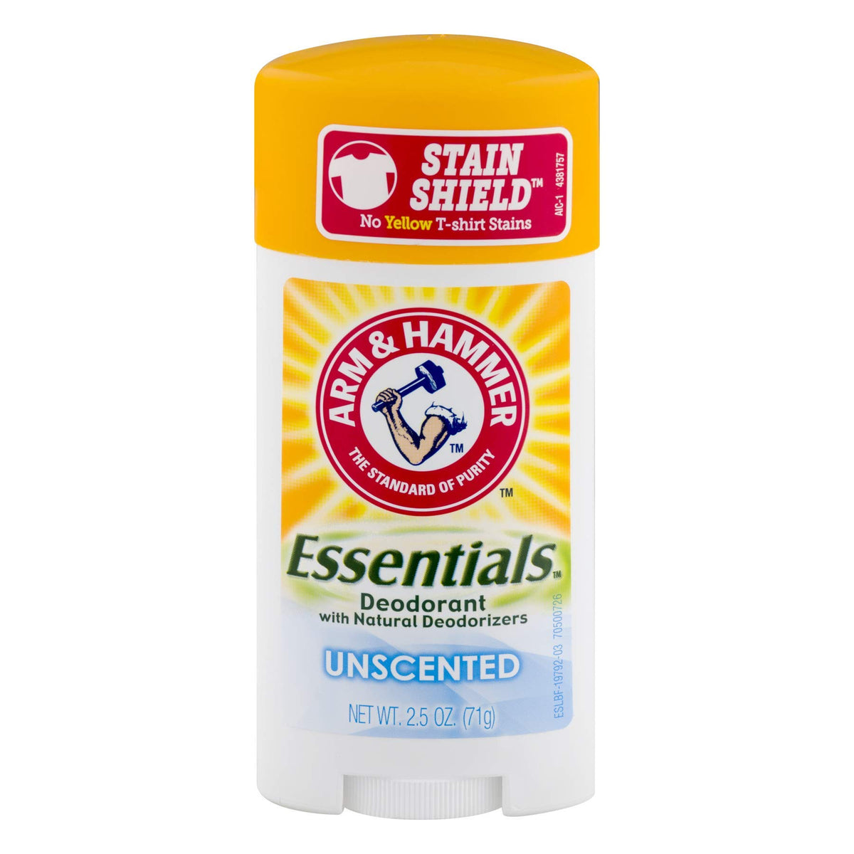 Arm & Hammer Essentials Natural Solid Deodorant Unscented 5-Pack front view