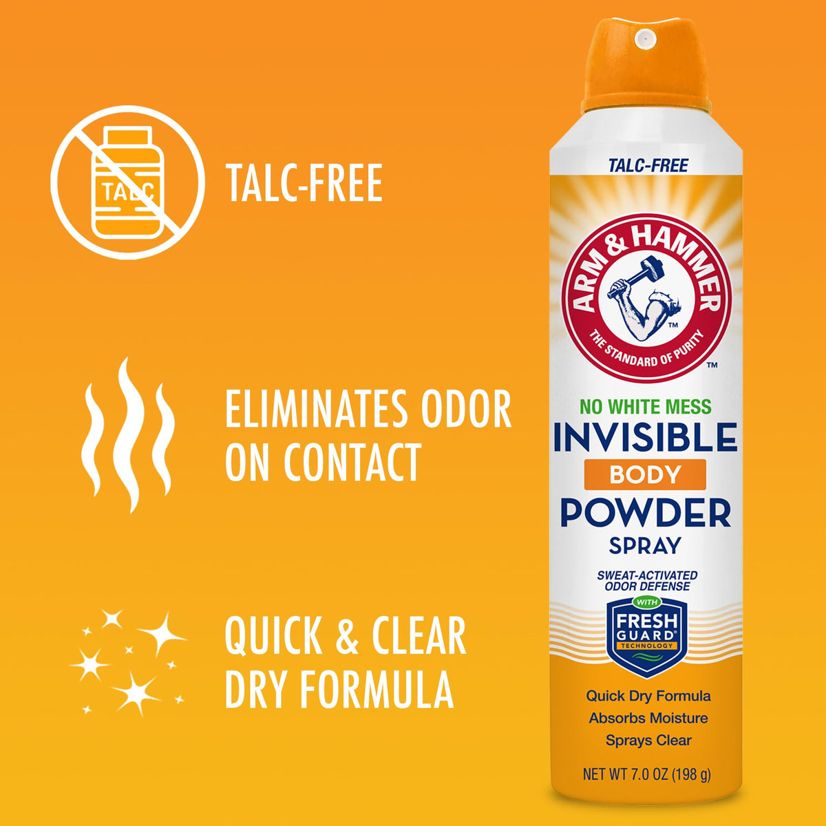 Arm & Hammer Invisible Body Powder Spray 7 Oz close-up of nozzle