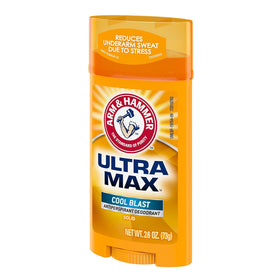 Arm & Hammer Ultra Max Antiperspirant Deodorant displayed with gym bag