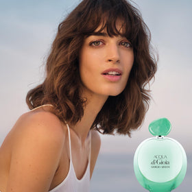 Armani Beauty Acqua di Gioia Eau de Parfum 3.3 Fl Oz with floral background