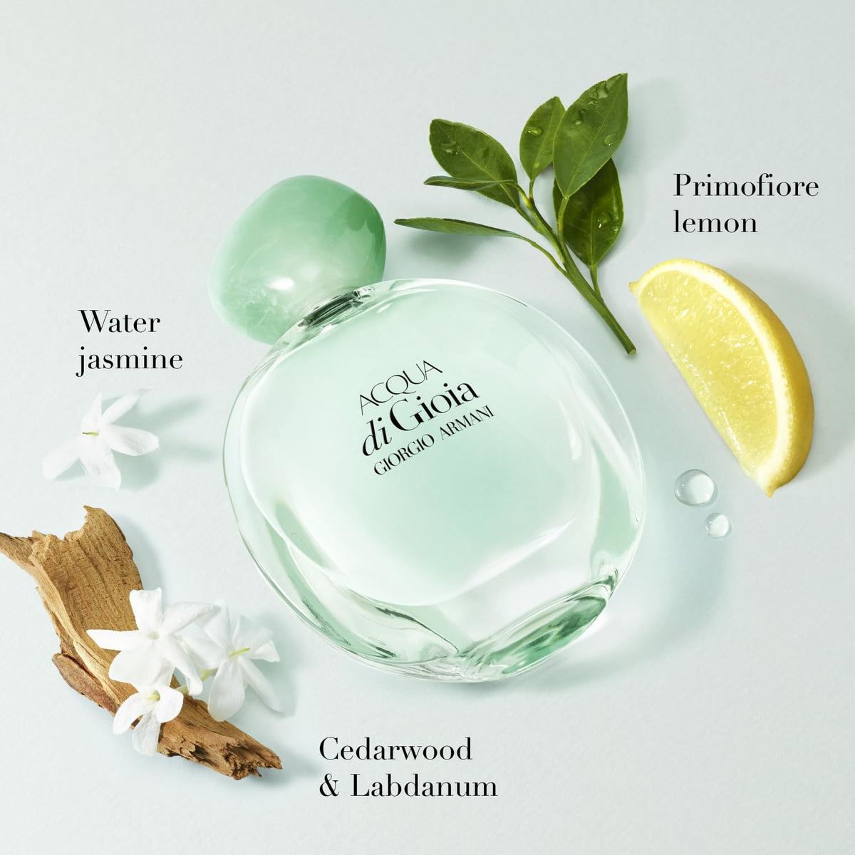 Armani Beauty Acqua di Gioia Eau de Parfum bottle with emerald green cap