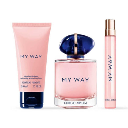 Armani Beauty My Way Eau de Parfum Gift Set full size and travel size bottles