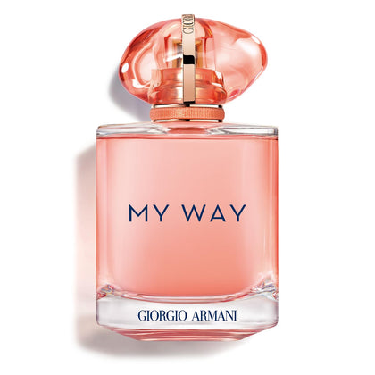 Armani Beauty My Way Ylang Eau de Parfum coral-toned bottle front view