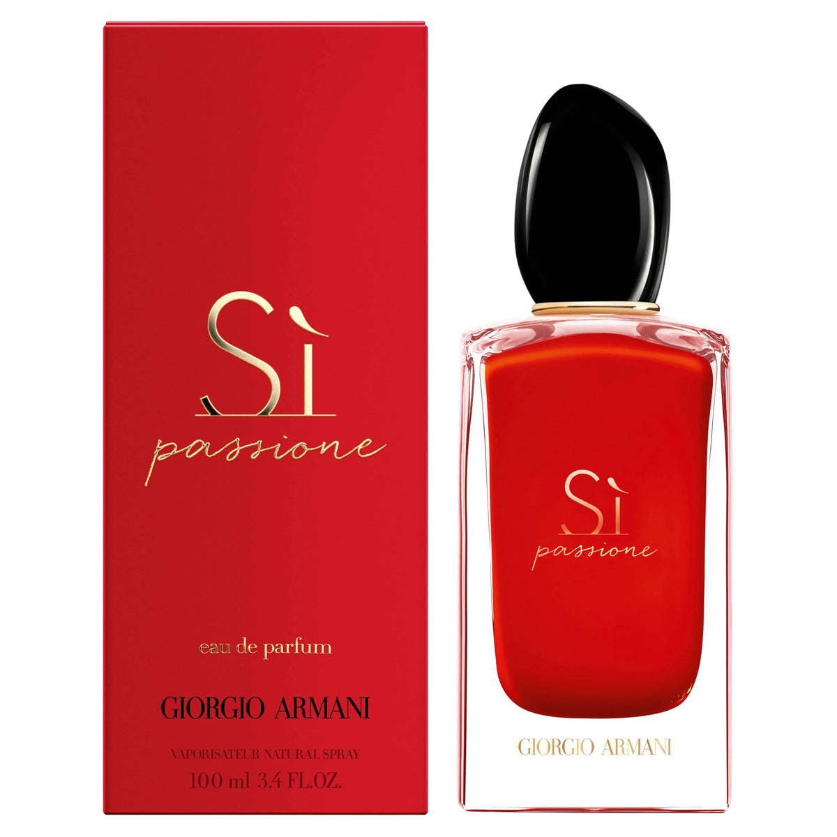 Armani Beauty Si Passione bottle close-up with golden ring