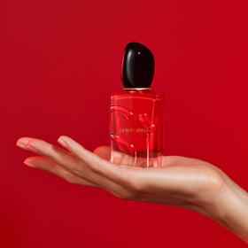 Armani Beauty Si Passione on a dressing table