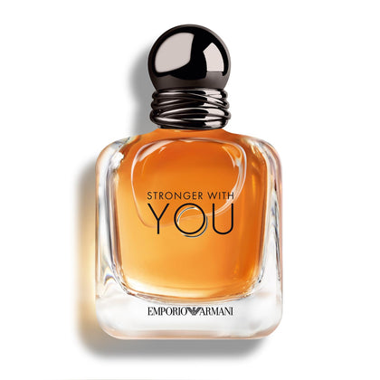 Armani Beauty Stronger With You Eau de Toilette front view with glass bottle