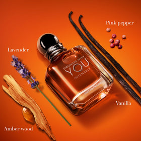 Armani Beauty Stronger With You Intensely Cologne bottle with metallic cap