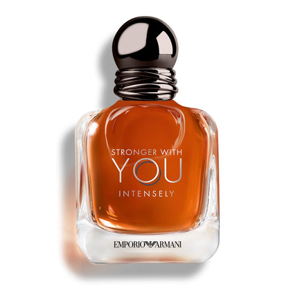 Armani Beauty Stronger With You Intensely cologne front view in glass bottle