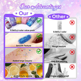 AROIC Body Glitter Stick in use at a festival