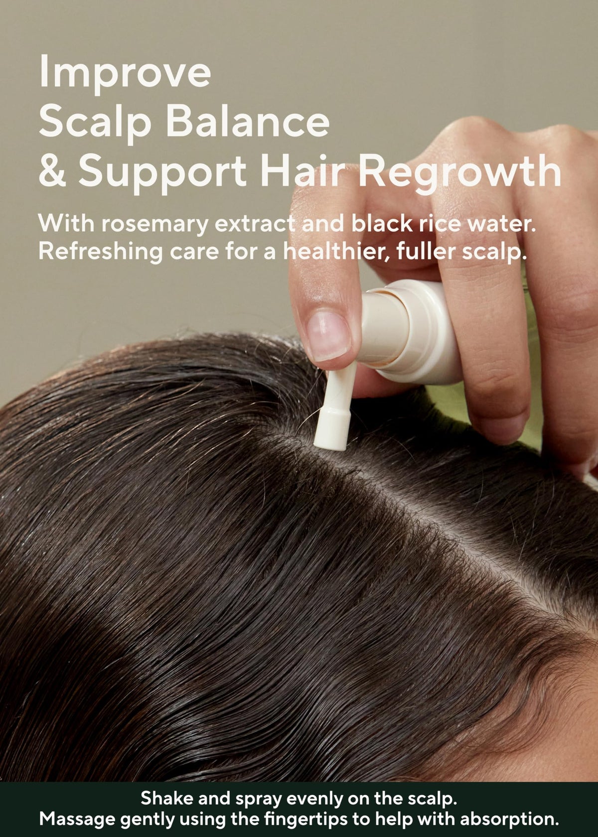 AROMATICA Rosemary Water Hair Growth Scalp Spray application scene