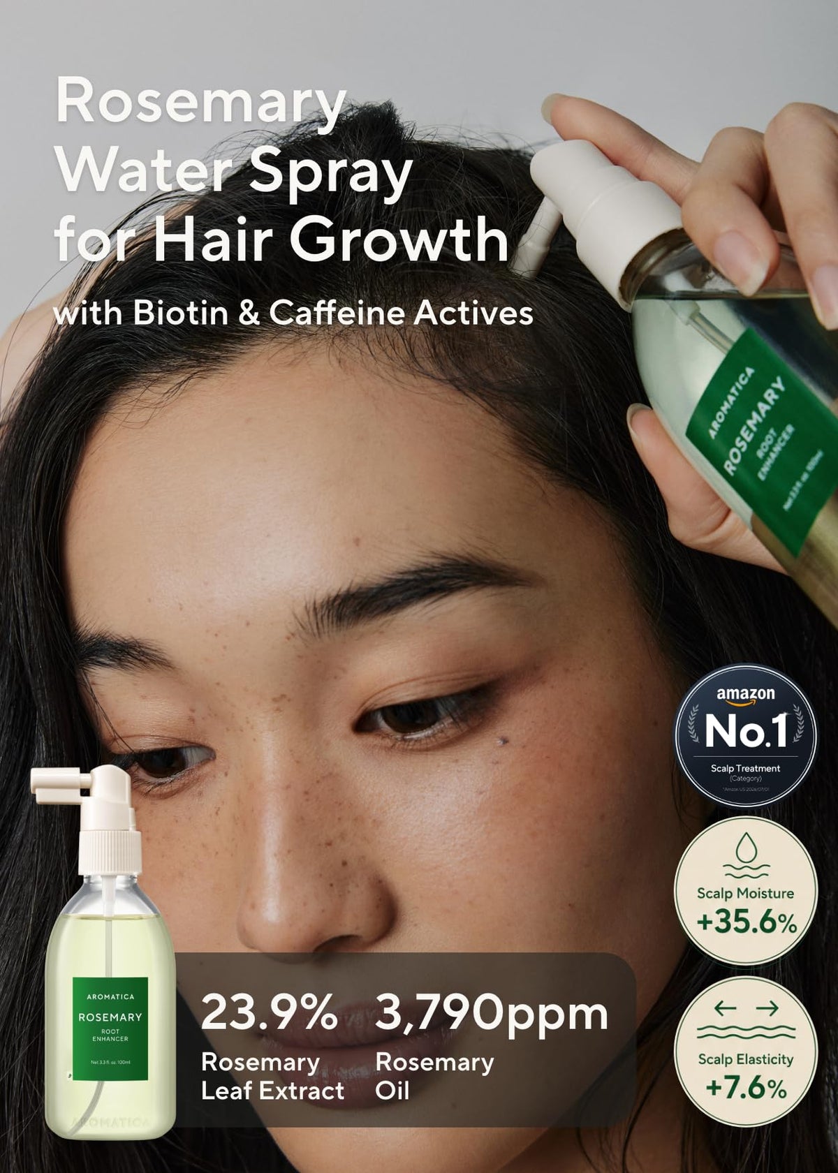 AROMATICA Rosemary Water Hair Growth Scalp Spray back view