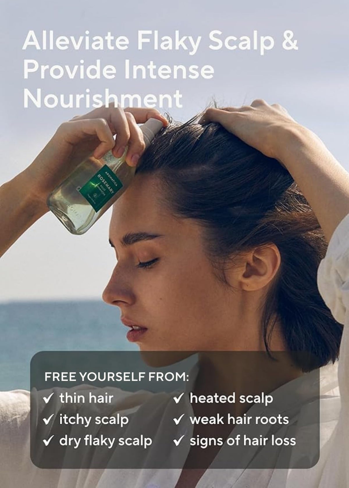 AROMATICA Rosemary Water Hair Growth Scalp Spray side view