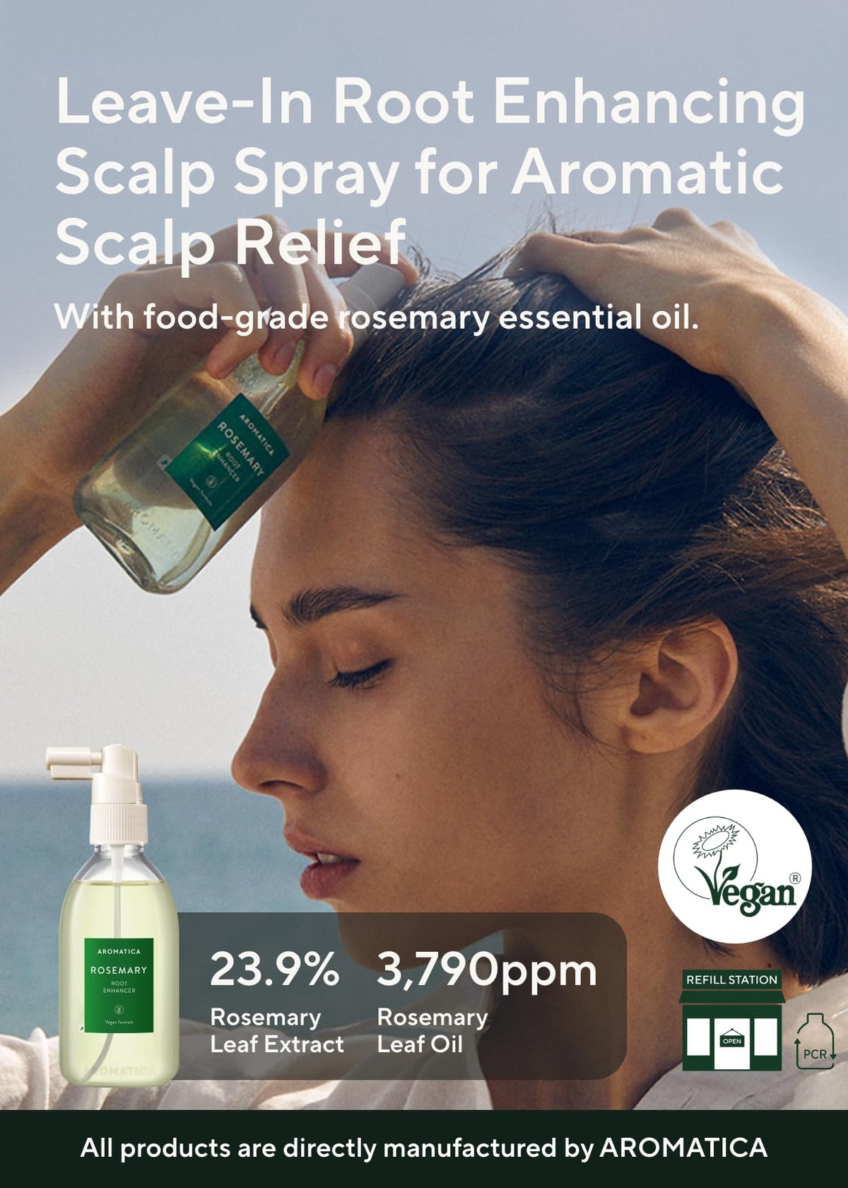 AROMATICA Rosemary Water Spray packaging details