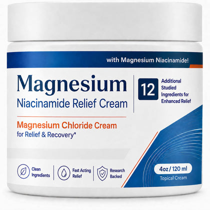 Aroven Magnesium Niacinamide Relief Cream 4 oz front view