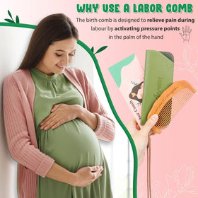 Arrozon Birth Comb in white velvet bag