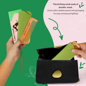 Arrozon Labor Comb with a baby shower gift setup