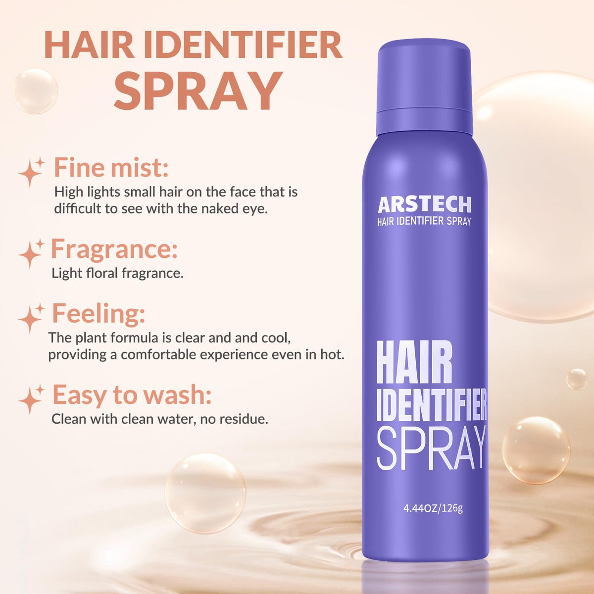 arstech Hair Identifier Spray being applied to the face