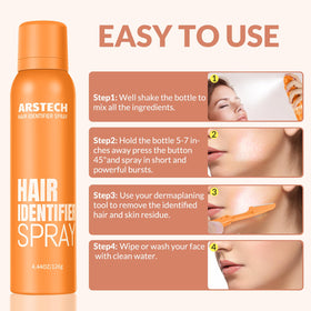 arstech Hair Identifier Spray demonstrating application on skin