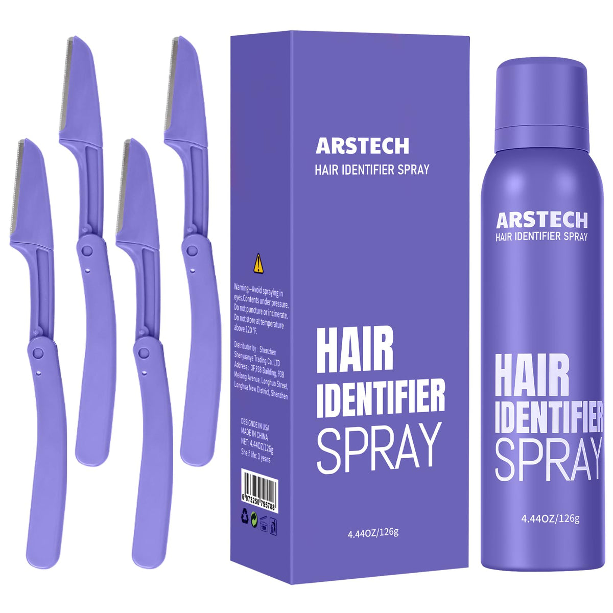 arstech Hair Identifier Spray front view in purple packaging