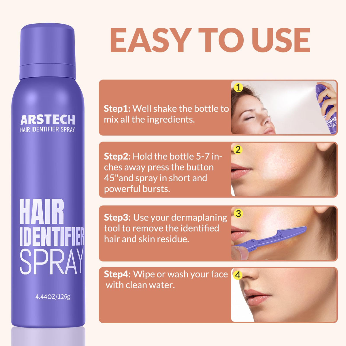 arstech Hair Identifier Spray with shaver in use