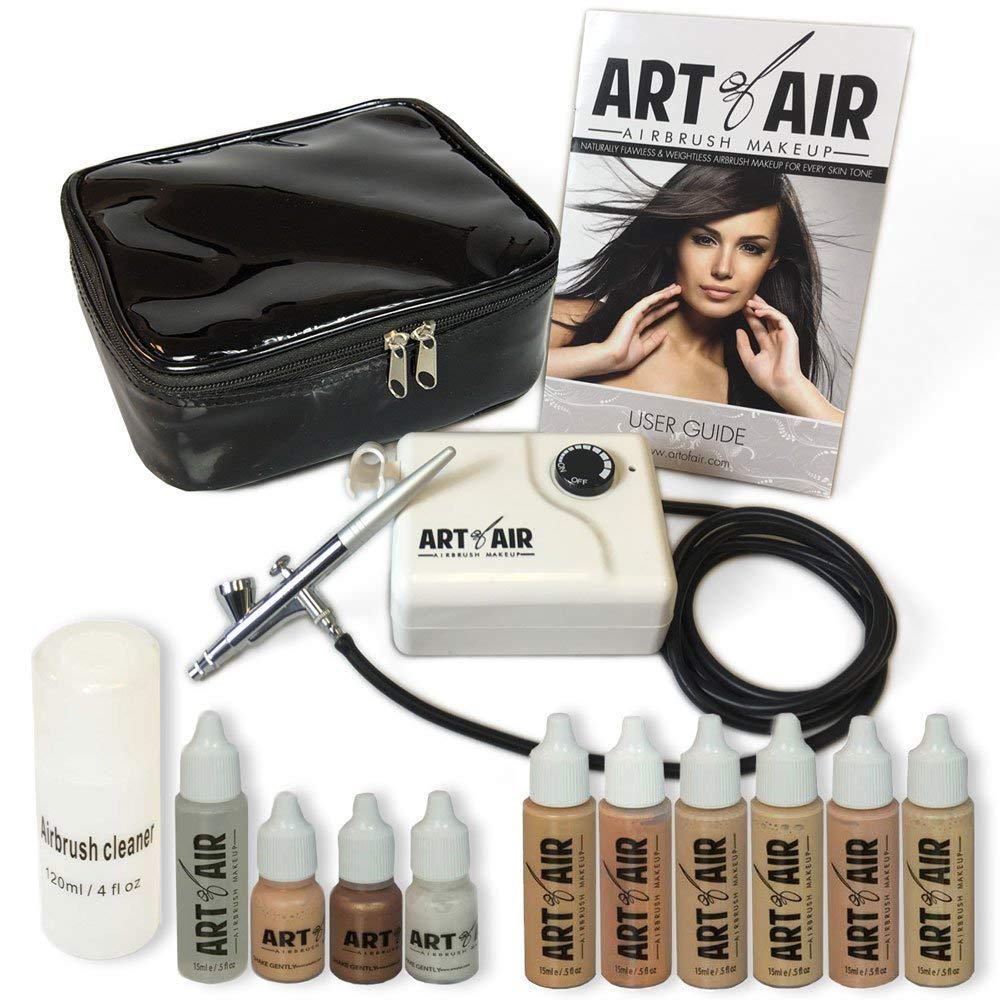 Art of Air airbrush makeup system front view with compressor