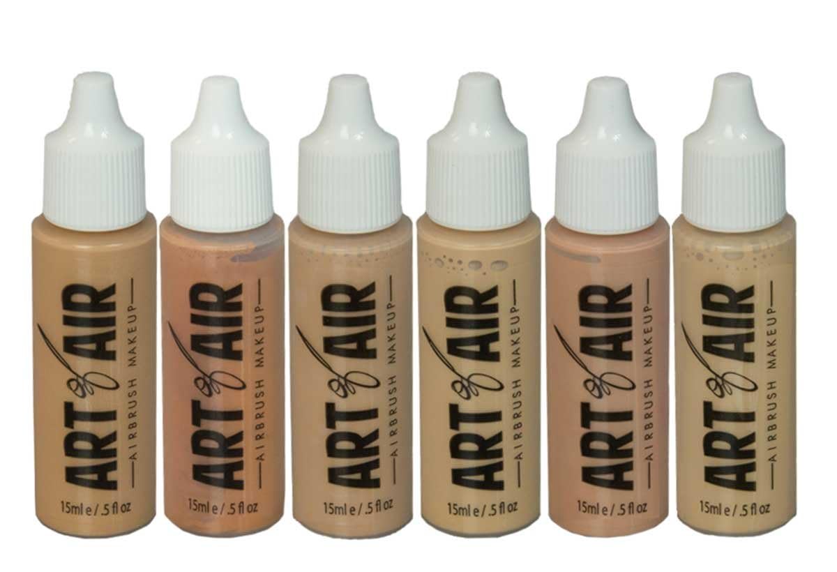 Art of Air airbrush with foundation shades displayed