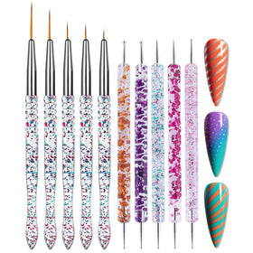 Artdone 10pcs Nail Art Brushes Set with dotting tools and brushes